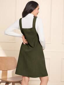 SHEIN Vestido corto casual y suelto con parte superior para maternidad, vestido de embarazo