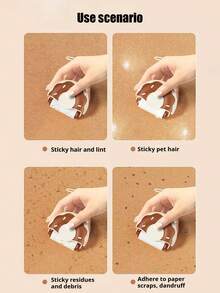 PETSIN 1 Piece Portable Donut Lint Roller, Tear-Off Replacement Core, Home Use Lint Removal, Hair Removal, Pet Hair, Paper Scraps, Easily Handle Can Be Carried With You, Tear And Use, Pet Supplies