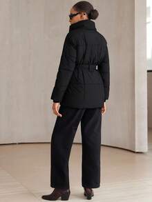 Aveloria Modichic Neuer modischer, lässiger, schicker, minimalistischer, hochwertiger Reißverschluss Taillengürtel gepolsterter Mantel