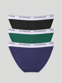 SHEIN 3pcs/Set Men's Briefs With Letter Waistband