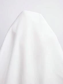 Lumivelle New Arrival French Style V-Neck Long Sleeve White Shirt Dress - White - View 7
