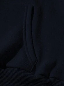 SHEIN 女士休闲标语骷髅印花落肩长袖卫衣，秋季 - 藏蓝色 - 查看 3