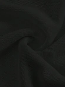 SHEIN Girlism 少女简约纯色垂坠领露背金属装饰吊带上衣 - 黑色 - 查看 4