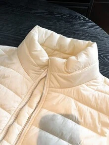 Franclia 女士秋冬时尚小众刺绣拉链立领马甲外套日常休闲百搭马甲绗缝棉质外套女式外套秋季女装秋季女装秋季女装秋季女装秋季女装秋季外出冬季女装优雅时尚休闲通勤商务办公日常休闲百搭气质都市教师职业装