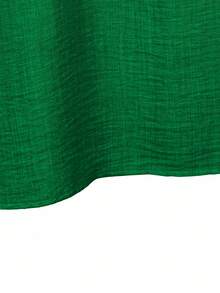 Linhara Set de 2 piese casual pentru femei, mărime plus, cu guler rotund, cămașă cu mânecă scurtă și pantaloni largi