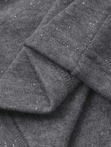 DAZY Teen Girls Thermal Lined Casual Loose Fit Solid Color Jacket Set, Autumn Hoodie - Grey - View 6