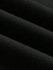 SHEIN EZwear 3 件套女式黑色高领荷叶边修身休闲长袖长 T 恤套装，适合秋冬分层穿着 - 黑色 - 查看 9