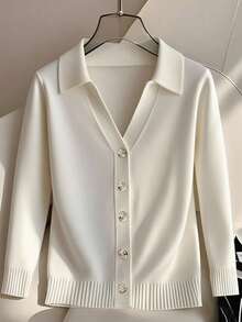 SHEIN Franclia New Autumn All-Match Casual Commuting Cardigan For Women - White - View 1