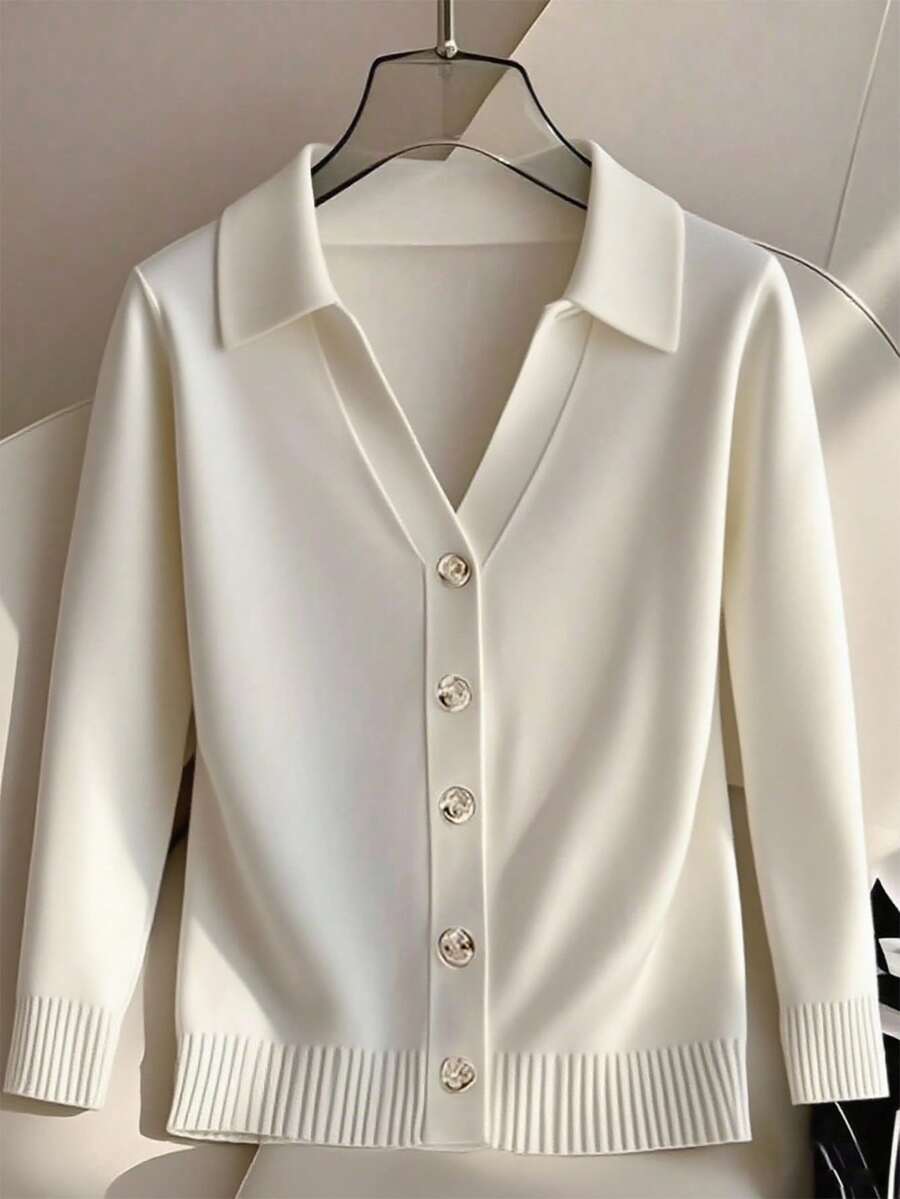 SHEIN Franclia New Autumn All-Match Casual Commuting Cardigan For Women - White - View 1