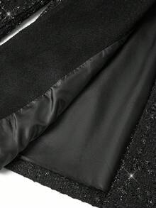 Gownix Abrigo largo con hebilla metálica brillante para otoño/invierno - Negro - Ver 8