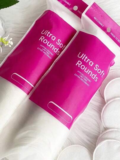 500/100pcs Disposable Round Shape Makeup Remover Pads, Travel Portable Size 6*6cm, For Makeup Removal, Face Cleansing, Skin Care, Nail Polish Removal