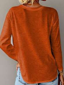 EMERY ROSE Women's Pumpkin Print T-Shirt For Halloween, Autumn