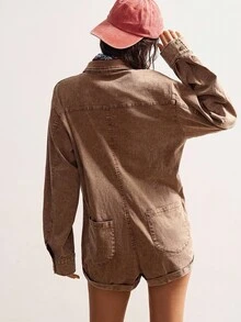 Bohemela 休闲纯色梭织连体裤 - 鏽棕色 - 查看 6