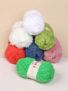 1卷50克/1.76盎司珊瑚绒毛线球，用于手工DIY编织围巾、包袋等。 - 50g/1件 - 查看 9