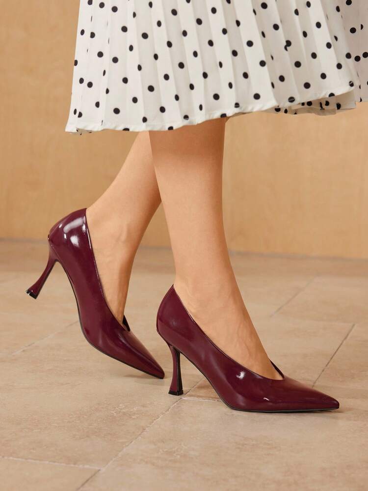 WOMEN'S COMMUTING MINIMALIST VINTAGE PU LEATHER POINTED TOE HIGH HEELS