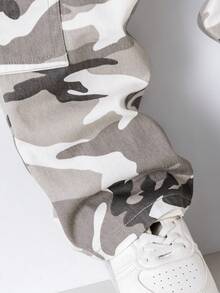 SHEIN 男童休闲直筒迷彩牛仔裤 - 淺灰色 - 查看 6