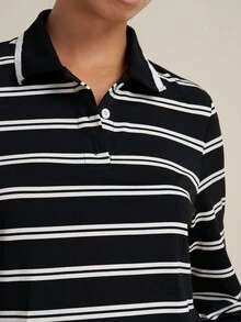 Airaco Women's Casual Commuter Striped Long Sleeve Top, Spring/Autumn Fall Cloth For Women - Black - View 4