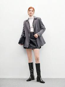 CUCCOO BIZCHIC 女士时尚黑色高跟中筒靴 - 黑色 - 查看 10