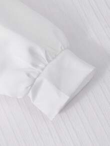 Blusa bianca a maniche lunghe in raso per ragazze adolescenti