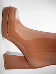 SHUZIA Giày bốt đế vuông đế giữa, bền bỉ, thoải mái dành cho nữ - Màu nâu  Mocha - Xem 9
