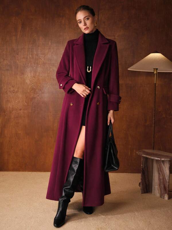 MOTF PREMIUM DOUBLE BREASTED BELTED OVERCOAT