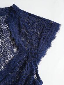 Fairmaia Women's Traditional German Sexy Deep V-Neck Lace Decorated Top