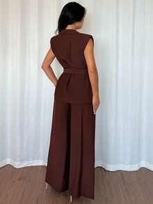 Elenzga Women's Fashionable Casual Minimalist Elegant Business Suit Set, Suitable For Early Autumn And Summer