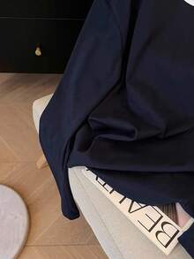 Resyla 蝴蝶结刺绣圆领落肩长袖宽松女士T恤