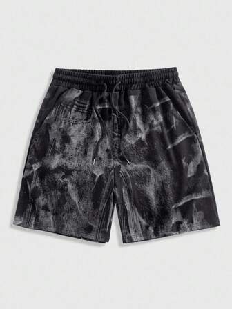 Grunge Punk Short imprimé style rétro pour hommes, convient pour le port quotidien au printemps/été