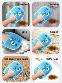 PETSIN 1 Piece Pet Static Electricity Hair Removal Glove - Dual-Directional Brush Hair Remover, Deshedding Brush, Pet Hair Cleaner, Cat Hair Removal Glove, Pet Supplies