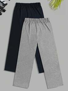 RueChic Men Cottonline 2pcs Pack Patched Regular Loungewear Pants - Multicolor - View 2