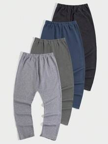 EURMUSE Men 4pcs Pack Letter Printed Sweatpants - Multicolor - View 2