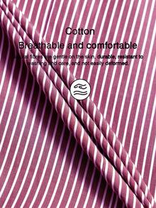 Almamuse 咖啡棕色条纹开叉荷叶边设计休闲沙滩度假裙 - 紅色 - 查看 3