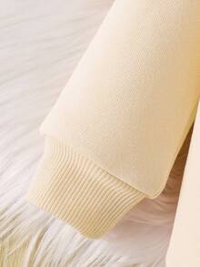 SHEIN 2件套女婴时尚简约彩虹心形字母印花圆领长袖卫衣和裤子套装，适合秋冬季外出 - 彩色 - 查看 4