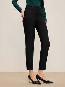 BizChic Quần skinny co giãn màu đen mới mùa Xuân/Hè 2026, kiểu dáng thanh lịch, phù hợp cho công sở hàng ngày, mang phong cách retro thập niên 90, thích hợp cho Giáng sinh, Năm mới, Ngày Valentine, Tiệc tùng, Bãi biển, Lễ tốt nghiệp, Thời trang, Lễ hội, Kỳ nghỉ, Khách dự đám cưới, Bữa ăn trưa, Sân bay, nhiều dịp khác nhau. - màu đen - Xem 1