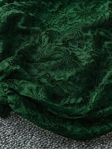 Rometta Áo hở vai gợi cảm cho nữ cỡ lớn - Màu xanh lá cây đậm - Xem 4