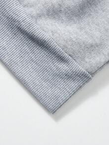 Light Grey Hooded Embroidered Knight Jacket For Teenage Boys, Minimalist Light Grey Tone With Refined Knight Embroidery Accent, Loose Fit Suitable For Campus, Daily, And Street Wear, Youthful And Fall Winter