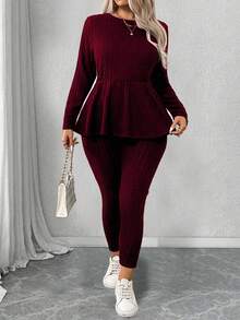 Elenzga Bộ 2 món thắt nơ lưng thường ngày cỡ lớn dành cho nữ - Màu Đỏ Sâu - Xem 4