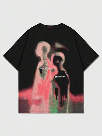 Street Life Camiseta de manga corta con estampado de figura humana de imagen térmica de silueta de calle vintage, para verano