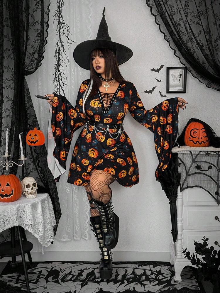 halloween fit and flare dress Amazon.com: Women's Gothic Dress Long Flare Sleeve Dresses Lace Cutout  Black Split Goth Steampunk Vintage Dress Halloween Costume : Clothing,  Shoes & Jewelry