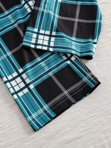 5pcs Boys Plaid Casual Pants, This Pants Combination Set Is Suitable For Tween Boysto Wear Casually At Home, And Can Also Be Worn As Indoor Leisure Wear. The Simple Design Style Makes It Easy To Match, Allowing Boys To Exude Fashion And Vitality At Home. Suitable For All Seasons, Stretchy And Breathable Knit Fabric, Machine Washable, Comfortable Fit, And Easy Care (5 Pieces Are Sold Separately) Plaid Pants Fall Winter - Multicolor - View 4