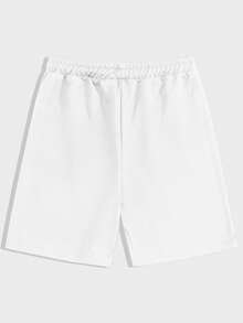RueChic Men 2pcs Pack Cargo Pockets Drawstring Waist Regular Shorts - Black and White - View 10