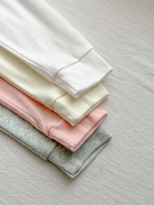 8件套女童针织圆领长袖休闲百搭叠穿上衣，多种颜色可选（灰色、粉色、白色、黄色） - 彩色 - 查看 5