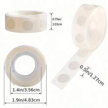 1PC 500pcs/5 Rolls Double-Sided Adhesive Dot Glue, Transparent Balloon Glue Detachable Glue Dot Balloon Tape Double-Sided Adhesive Dot Craft Glue Dot Dot Sticker Dot Stick Halloween Gift - White - View 3