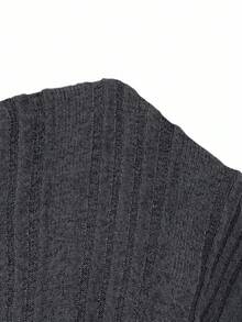 SHEIN EZwear Quần legging lưng cao màu đen cỡ lớn, giữ nhiệt mùa thu/đông - Màu xám đen - Xem 3