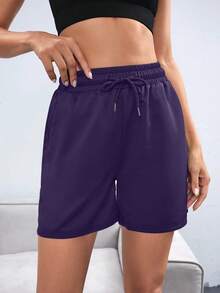 Eassivo Damen Lässig Shorts mit Kordelzug Taille und schrägen Taschen, minimalistischer Sportstil, geeignet für den täglichen Gebrauch, Sommer