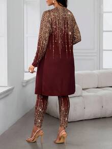 SHEIN Lady 女士两件套服装 商务休闲女装 工作服 女士办公室服装 女士外出服装 女士机场服装 旅行服装 机场服装 返校服装 乡村音乐会服装 女士约会夜服装 - 彩色 - 查看 2