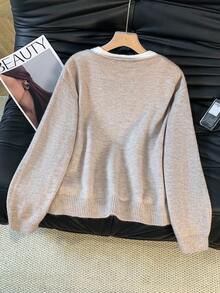 Elamini 2件套女士休闲羊毛衫和无袖针织上衣套装 - 彩色 - 查看 2