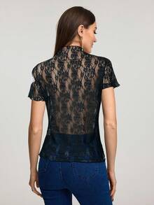 Modelyn Camiseta corta de manga corta con estampado floral casual para mujeres - Multicolor - Ver 6