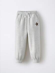 Maija Kids Maija Kids 少女星星印花口袋休闲慢跑裤 - 淺灰色 - 查看 1